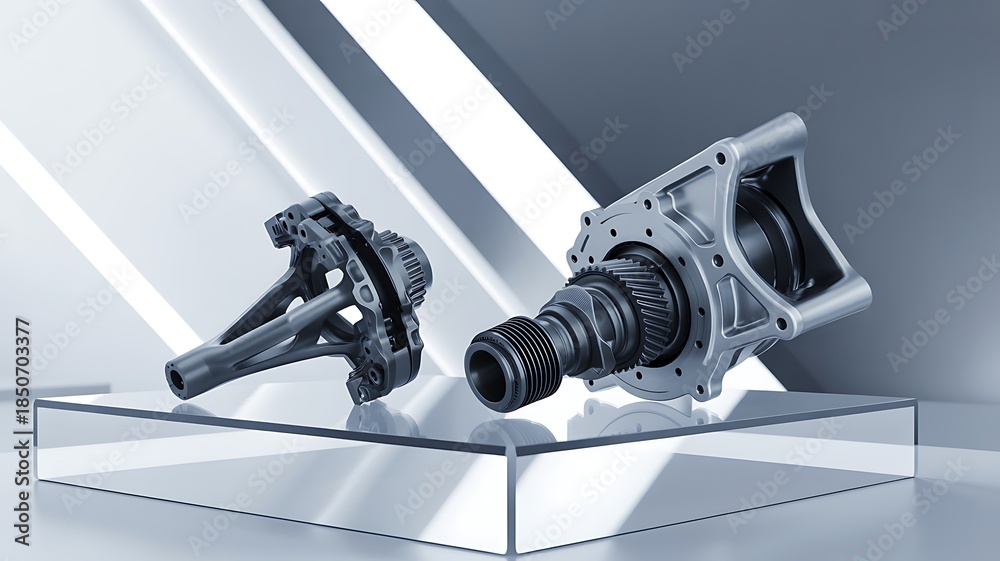 Fototapeta premium Sleek product of precision mechanical automotive parts photo