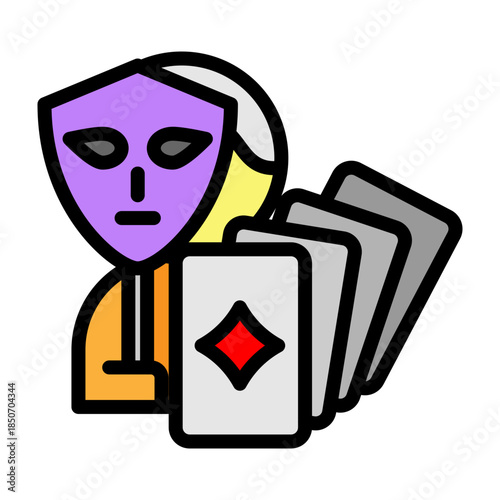 Bluffing Vector Filled Icon Design