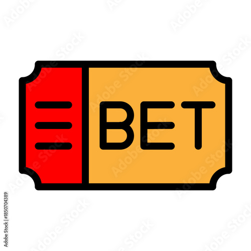 Bet Slip Vector Filled Icon Design
