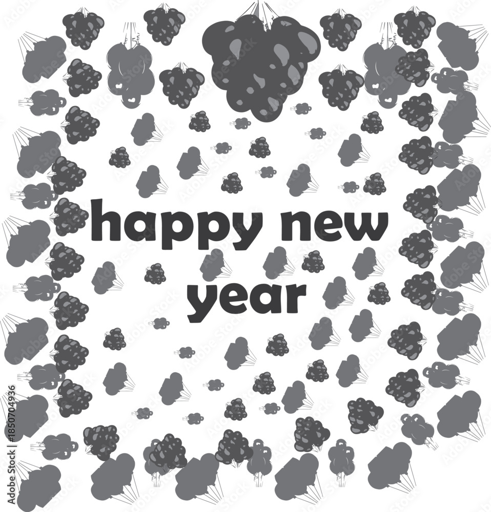 Fototapeta premium Festive Happy New Year design featuring celebration elements.....
