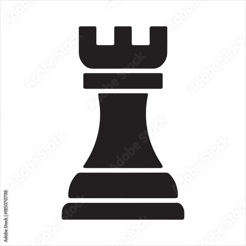 black chess rook glyph icon