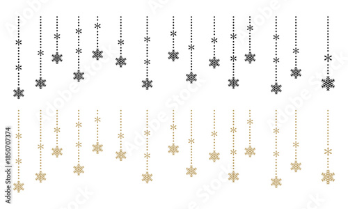 雪の吊り下げ飾りのイラスト – 冬の装飾