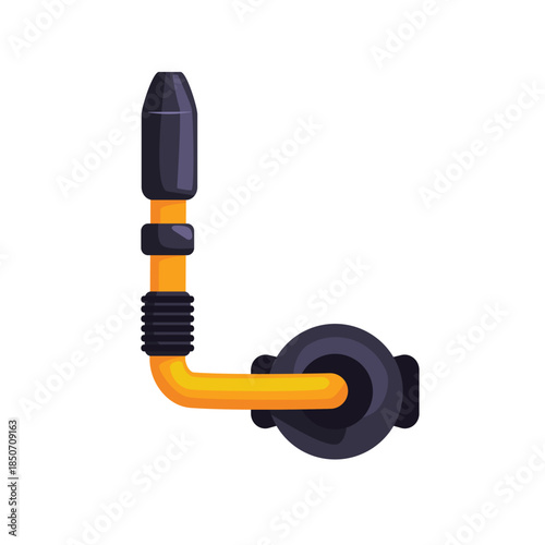 Snorkel icon, diving snorkel mouthpiece vector illustration, diving breathing tube vector image, diving clip art, scuba diving clip art