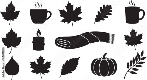 Cozy autumn elements collection