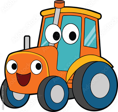 toy tractor isolated on white