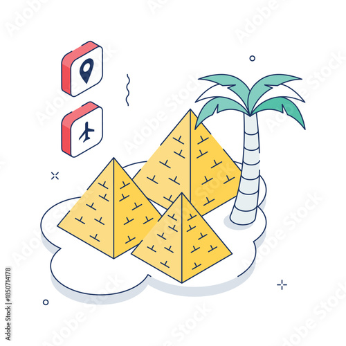 A premium isometric Egypt travel illustration, ready to use vector