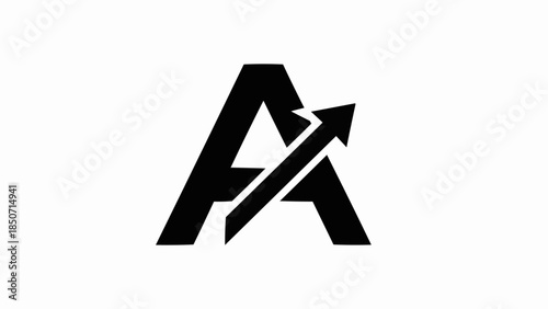 Bold Black Letter A with Upward Arrow Graphic.