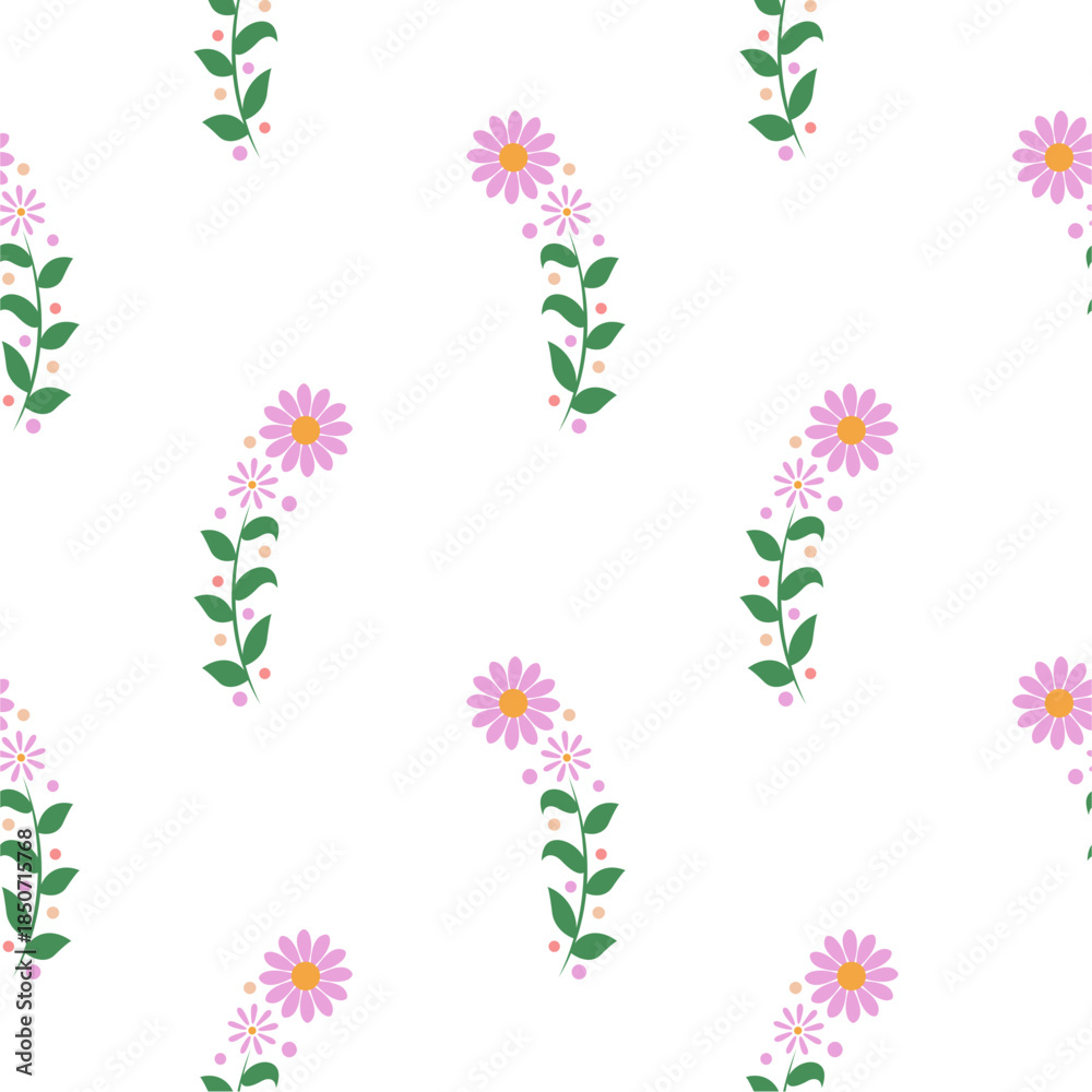 Obraz premium Flower vector seamless pattern illustration floral background 