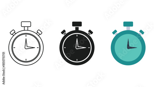 Stopwatch Timer Icons Set