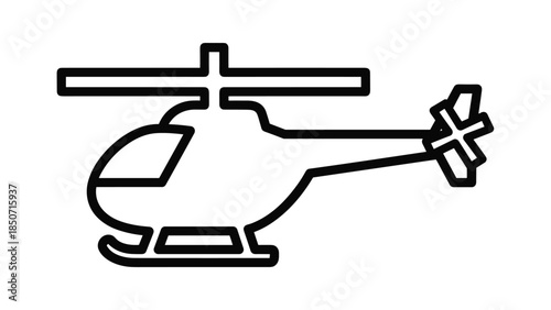 Modern helicopter icon for aviation and transportation designs, Generative AI.