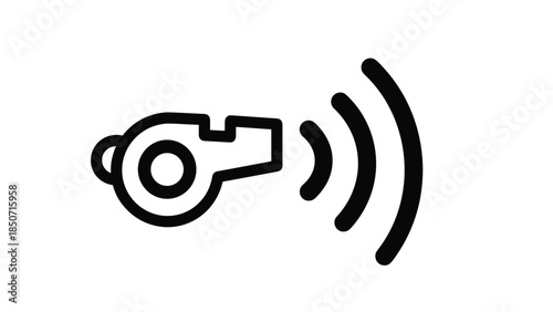 Modern whistle with sound waves symbol, Generative AI.