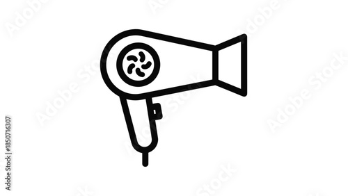 Modern hair dryer icon for beauty and grooming designs, Generative AI.