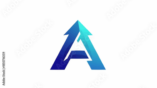 Letter A Arrow Upward Growth Symbol.