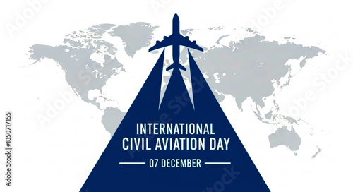 Silhouette of Airplane Ascending with Vapor Trails for Aviation Day