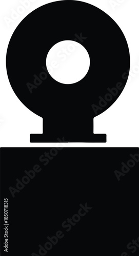Silhouette Black Microphone Icon for Communication Recording Vector Illustration