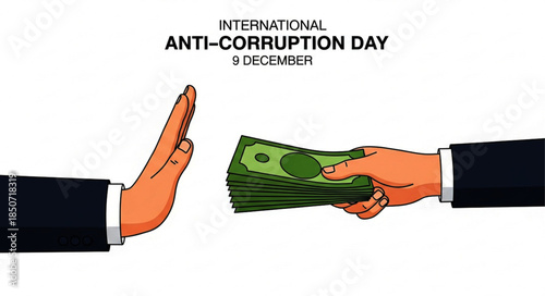 Pixelated Illustration of Two Hands Depicting Anti-Corruption Concept with Money