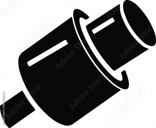 Silhouette Car Muffler Exhaust Pipe Accessory Vector Illustration