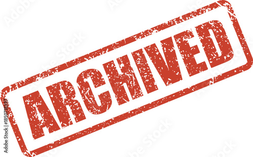 A red grunge rubber stamp prominently shows the word ARCHIVED on a crisp white isolated background