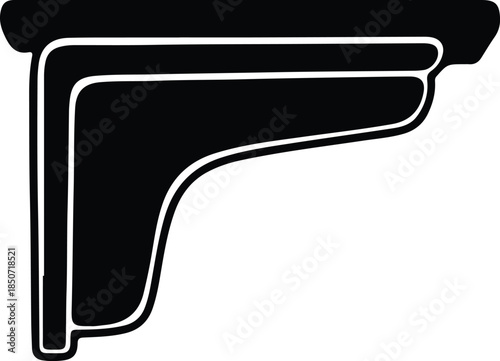 Silhouette decorative architectural corbel bracket design element Vector Illustration