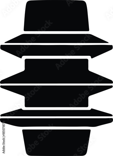 Silhouette high voltage electrical insulator technical component outline icon Vector Illustration