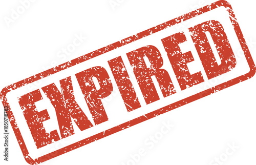 Red rectangular rubber stamp impression clearly displaying the word EXPIRED on a clean white surface