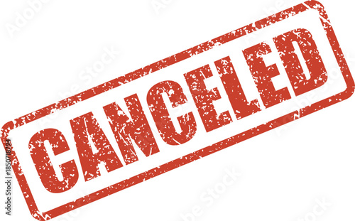 Red rectangular rubber stamp impression clearly displaying the word CANCELED on a clean white background