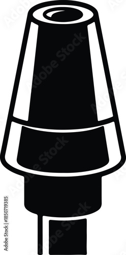 Silhouette Vaping Device Drip Tip Mouthpiece Component Vector Illustration
