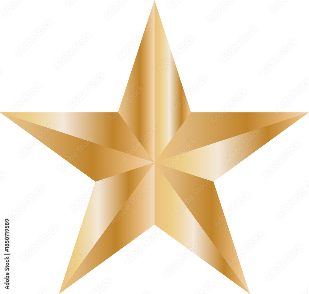 Obraz premium Shining golden five-pointed star