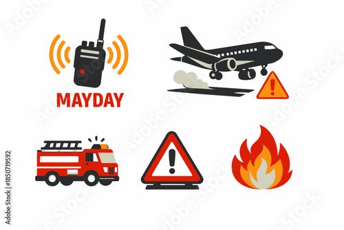 Emergency response icons for safety and crisis management situations