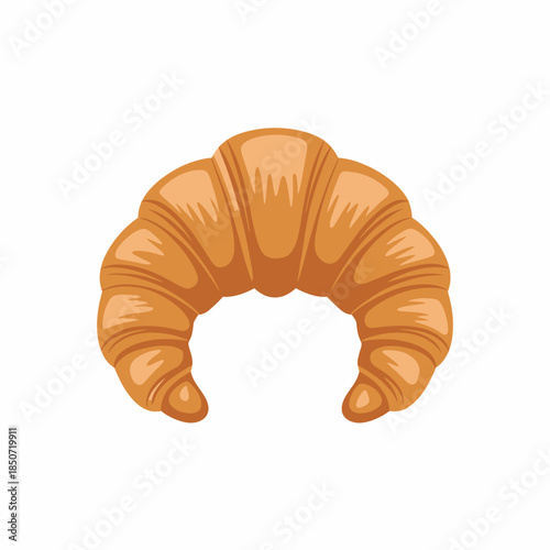 A delectable golden croissant perfectly styled on a clean white background, emphasizing its flaky texture and inviting appearance, making it ideal for food-related content.