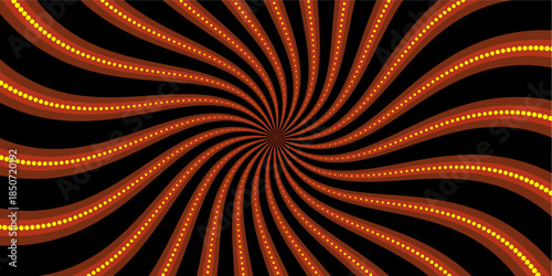 Abstract Spiral Sunburst Background with Glowing Dotted Lines