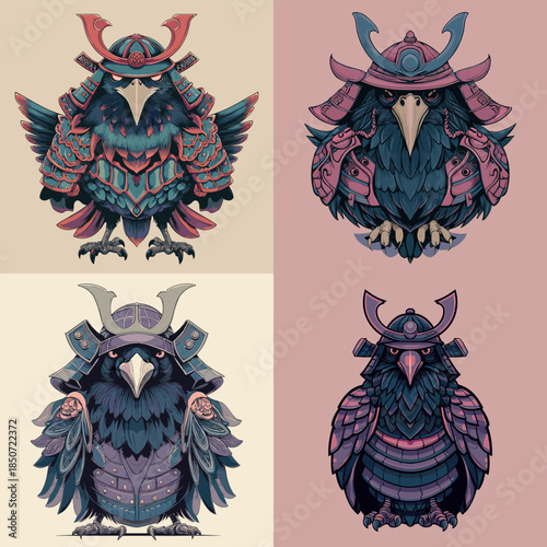 Fantasy owl warrior characters wearing ornate armor illustrated in rich colors combining wisdom mystery and mythical guardian aesthetics.