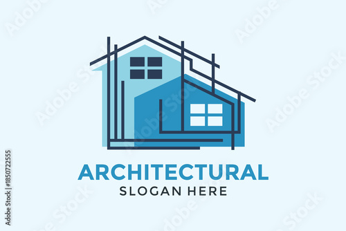 Minimalist House Sketch and Building Construction Line Art Logo Set