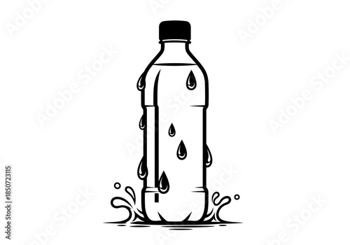 Vector illustration of lemonade glass with straw and mint leaves, refreshing drink style, clipart style vector