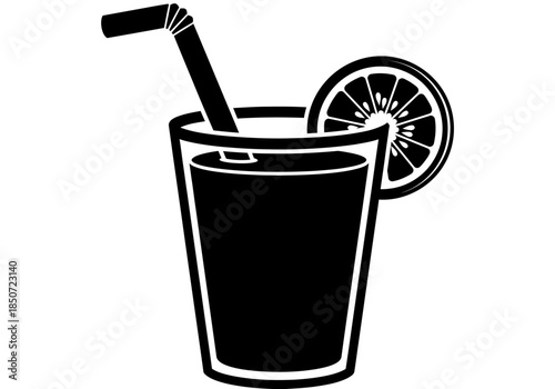 Vector illustration of a fresh juice glass with citrus slices, healthy beverage theme, clipart style vector