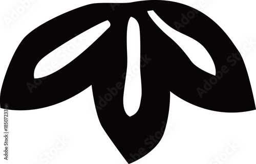 竹の葉のシルエット白黒ベクターイラス