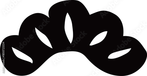 松の葉のシルエット白黒ベクターイラスト
