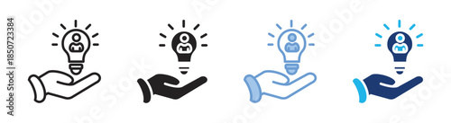 Problem solving icon set multiple style collection