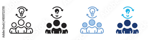 Brainstorm icon set multiple style collection