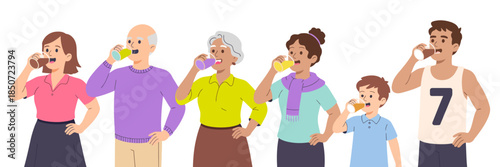 A heartwarming illustration of a diverse group of people enjoying colorful beverages together, showcasing unity, joy, and the social spirit of sharing moments over drinks.
