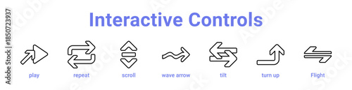 Interactive Controls Icon Banner Line Art