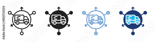 Distribution icon set multiple style collection