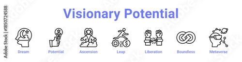 -Visionary Potential Icon Banner Line Art