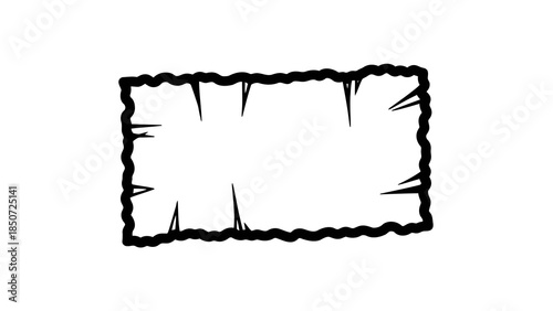 Hand-drawn jagged border frame with empty space for text and design elements