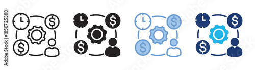 Resources icon set multiple style collection