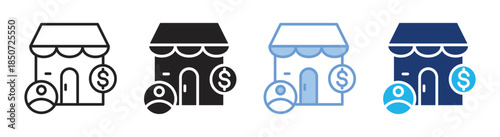 Reseller icon set multiple style collection