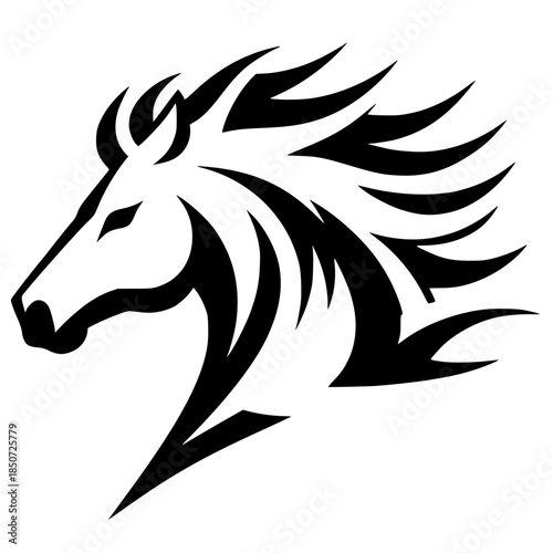 Horse head silhouette vector design
