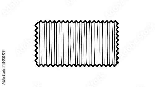 Simple hand-drawn corrugated texture line art illustration on white background
