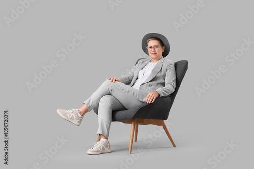 Stylish businesswoman with ...