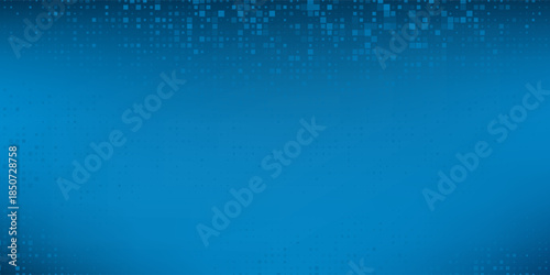 Abstract simple blue dotted 3d realistic gift box with magical shining glow and golden ribbons flying off cover modern